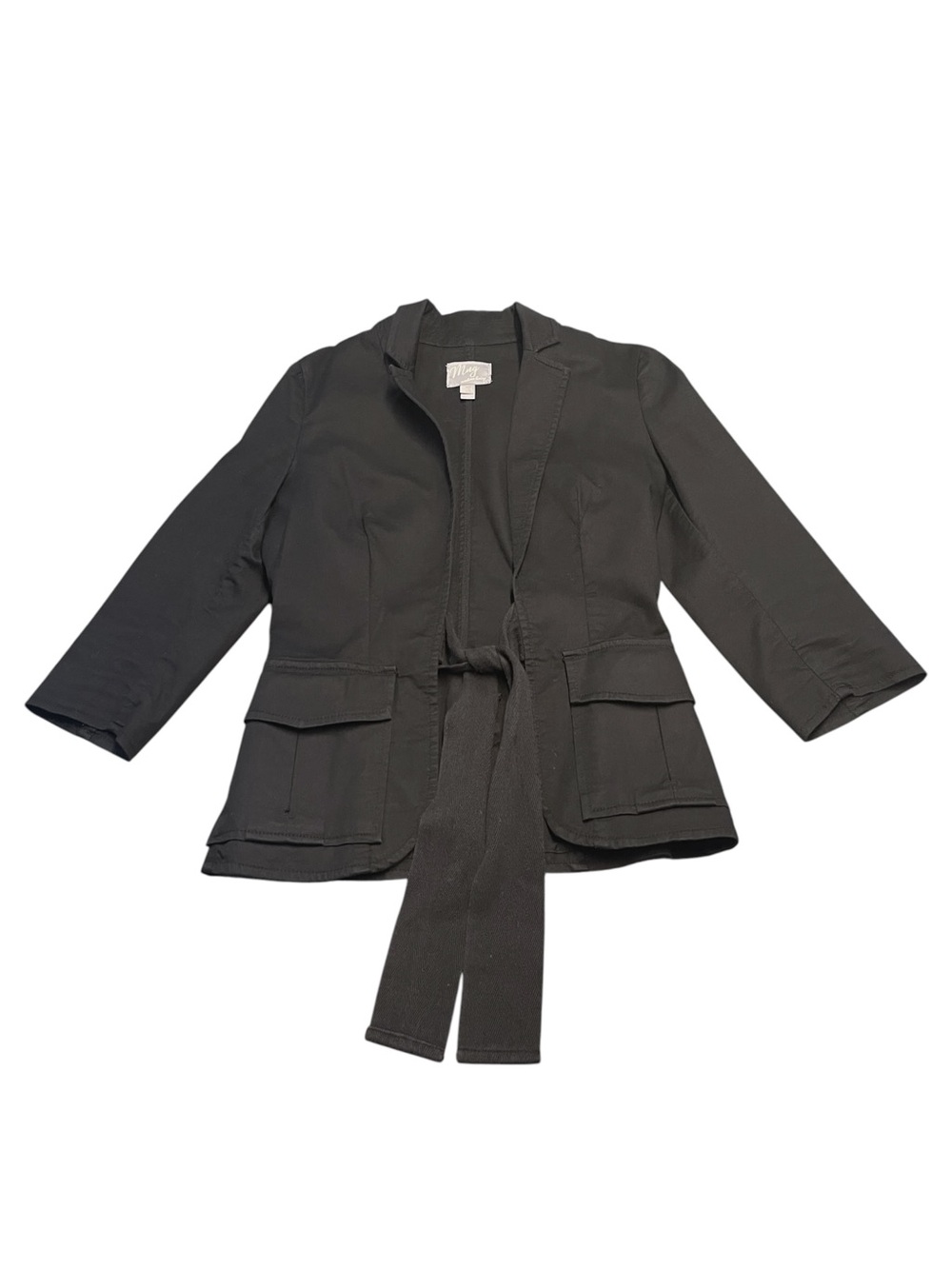 MNG Black Belted Women's Tailored Blazer Jacket